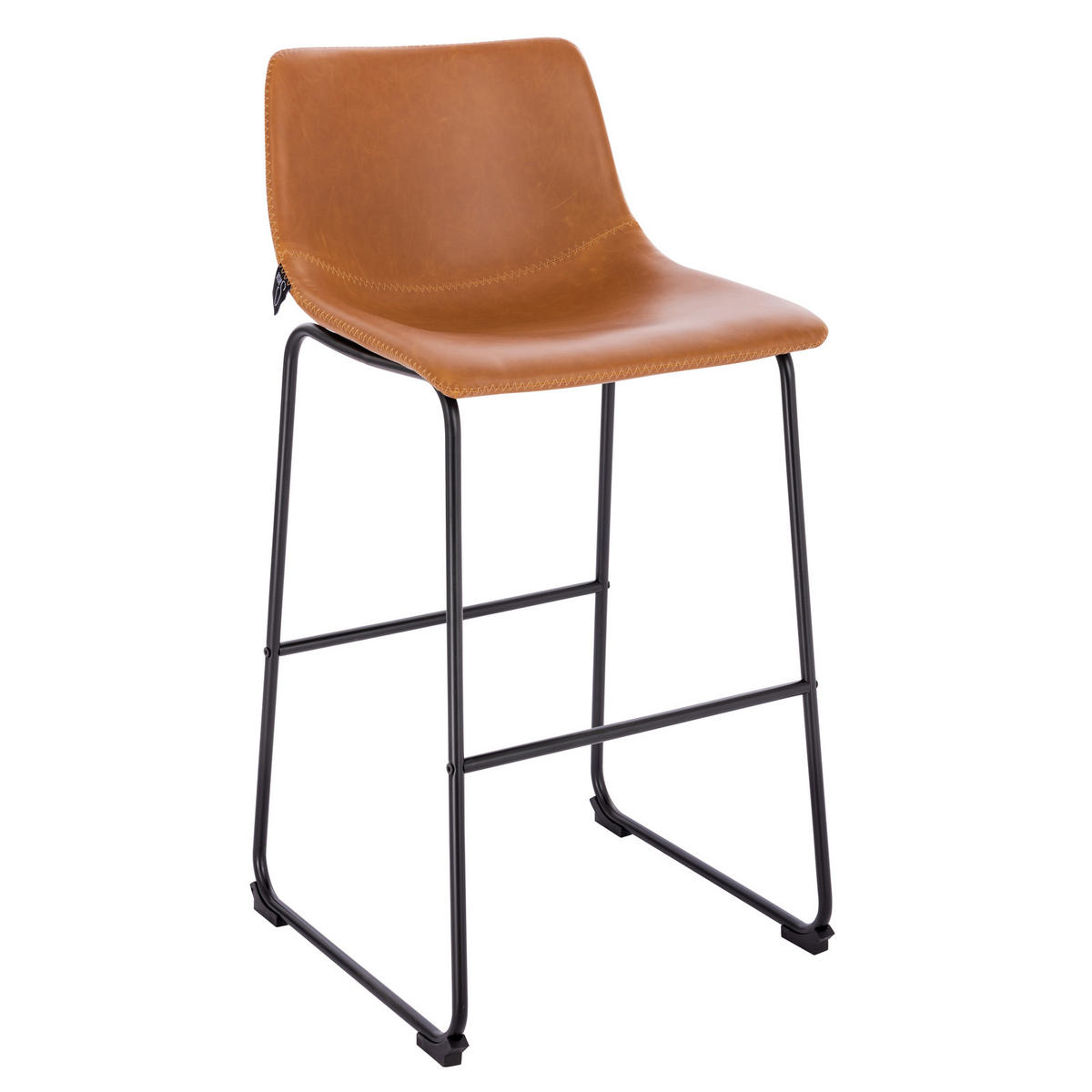 BARHOCKER JOHN 2er Set Kunstleder Cognac - Rotbraun, Textil (49/97/50cm) - SVITA