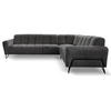 ECKSOFA Volare ohne Schlaffunktion Anthrazit rechts - Anthrazit/Schwarz, Textil/Metall (295/235cm) - Beautysofa