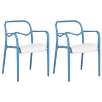 GARTENSTUHL 2er Set Kunststoff Blau Thasos - Blau, Kunststoff (57/80/57cm) - Beliani