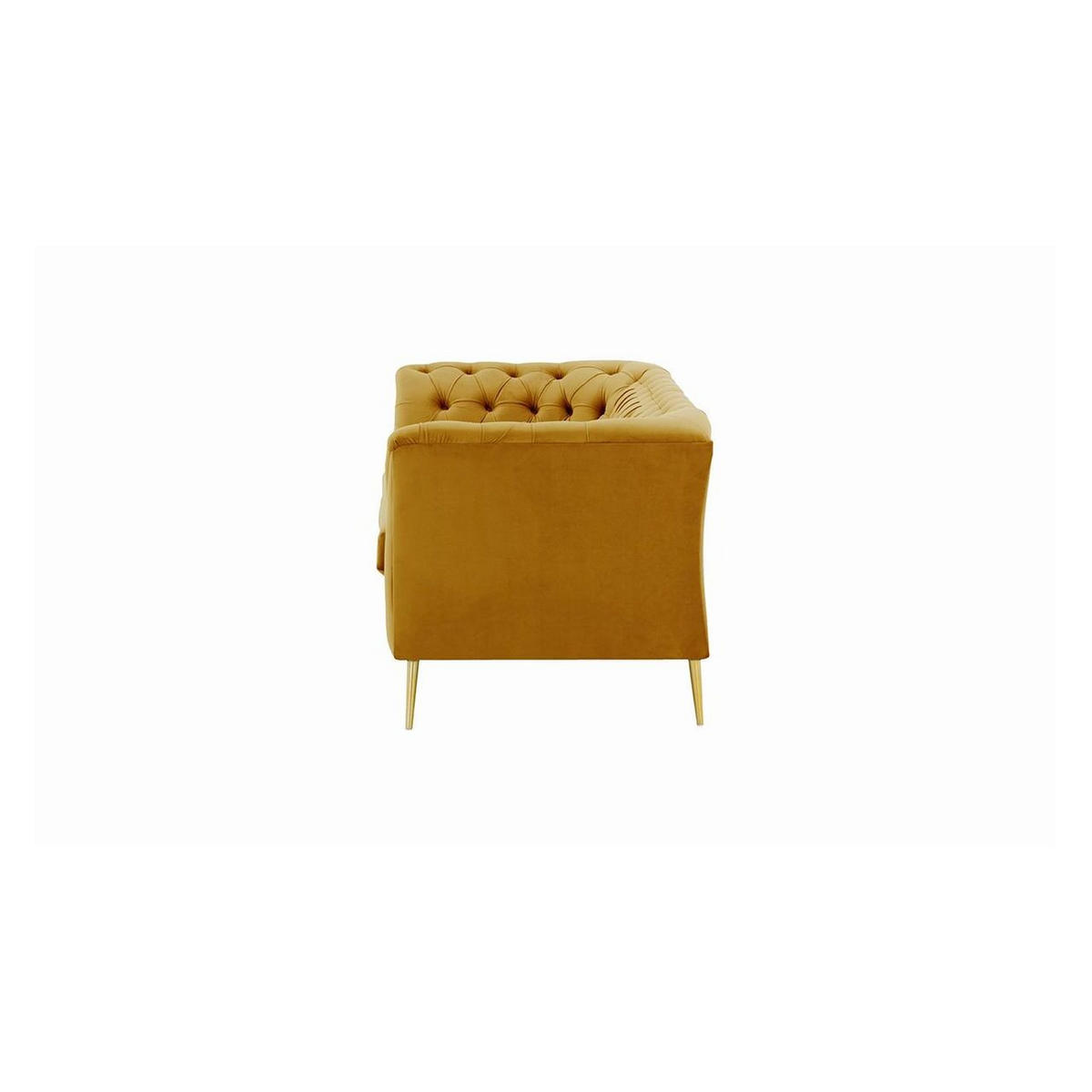 ZWEISITZER-SOFA Chesterfield Modern-Velluto 8 - Gelb, Holz/Textil (183/74/80cm)