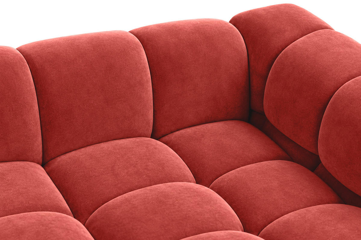 ECKSOFA L-Form, Veloursstoff Bluvel, Rotwein, Rechts, Averro XL - Weinrot, Holz (320/150cm) - Kaiser Möbel