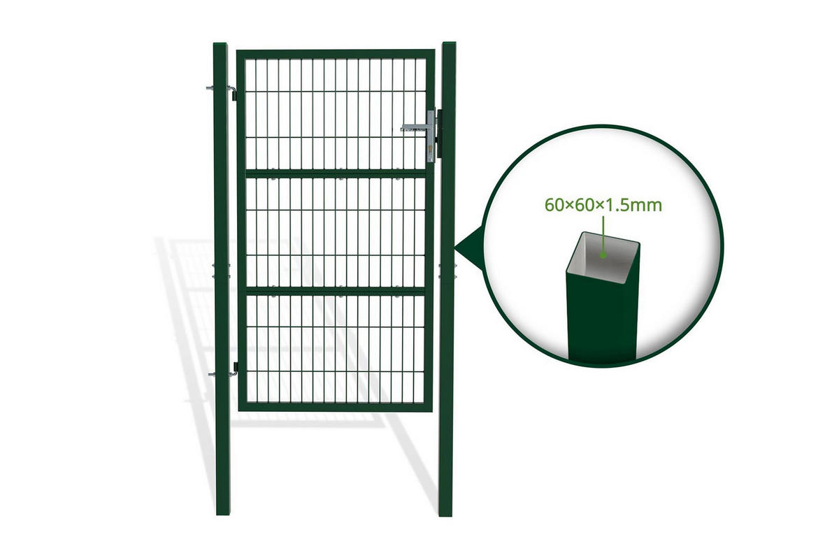 ZAUNTOR Razo grün 1m H.160cm Metall - Grün, Metall (106/166cm) - Casanoov