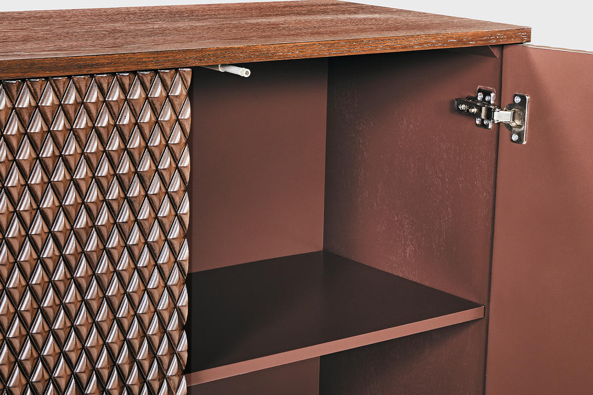 HIGHBOARD COPAS Braun Holz - Braun, Eichenholz/Holz (100/120/40cm) - KAWOLA