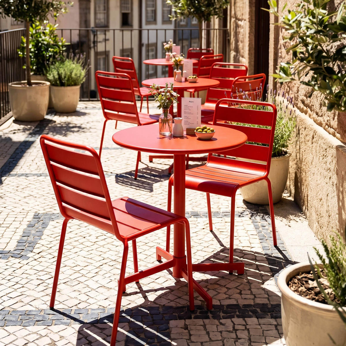 GARTENSET 3-tlg., Rot - Rot, Metall - Oviala