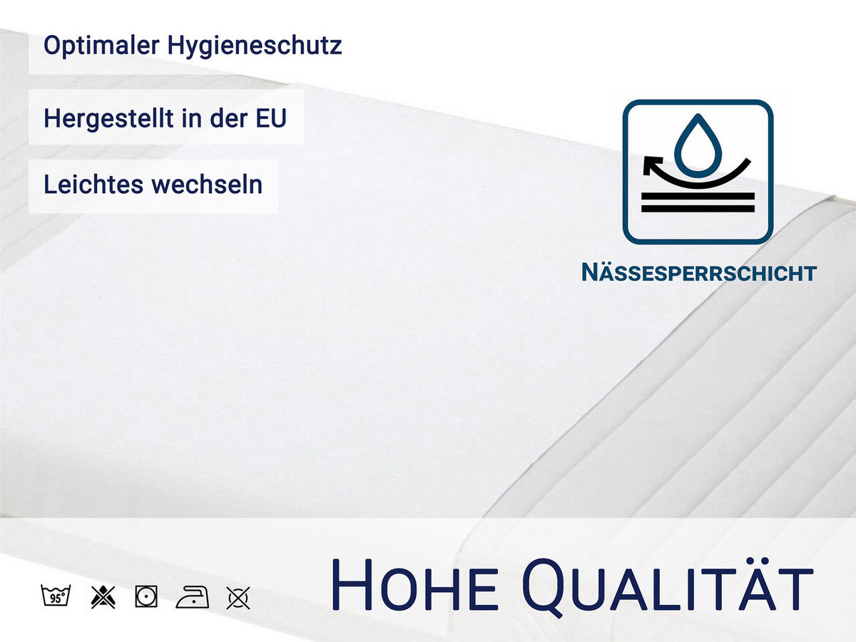 MATRATZENAUFLAGE, 60x120 cm, 100% Baumwolle, Weiß - Weiß, Textil (60/120cm) - Zollner