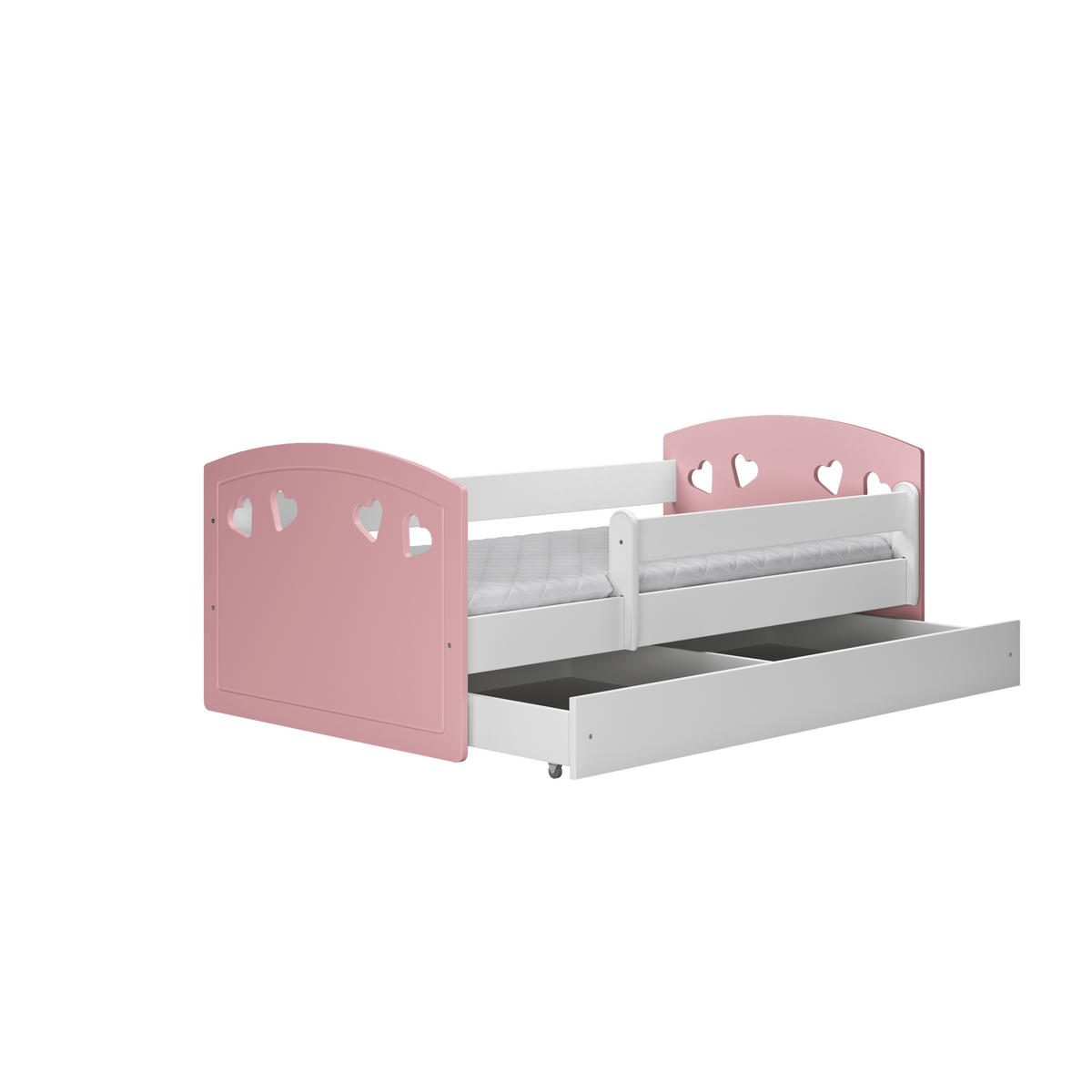 KINDERBETT JULIA mit Schublade ohne Matratze 90/65/184 - Hellrosa, Holzwerkstoff (80/180cm) - RAUMHIRSCH FURNITURE