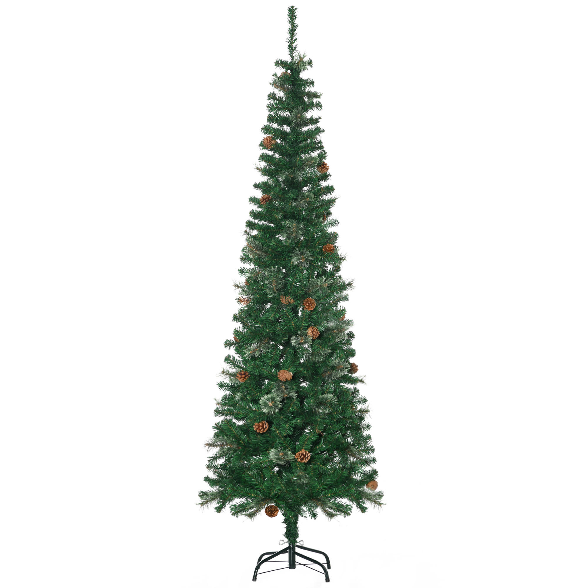KÜNSTLICHER Weihnachtsbaum, 195 cm Christbaum mit 556 Spitzen für Weihnachten - Grün, Kunststoff/Metall (195cm) - HOMCOM