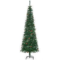 KÜNSTLICHER Weihnachtsbaum, 195 cm Christbaum mit 556 Spitzen für Weihnachten - Grün, Kunststoff/Metall (195cm) - HOMCOM