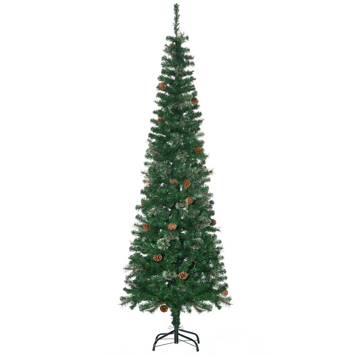 KÜNSTLICHER Weihnachtsbaum, 195 cm Christbaum mit 556 Spitzen für Weihnachten - Grün, Kunststoff/Metall (195cm) - HOMCOM