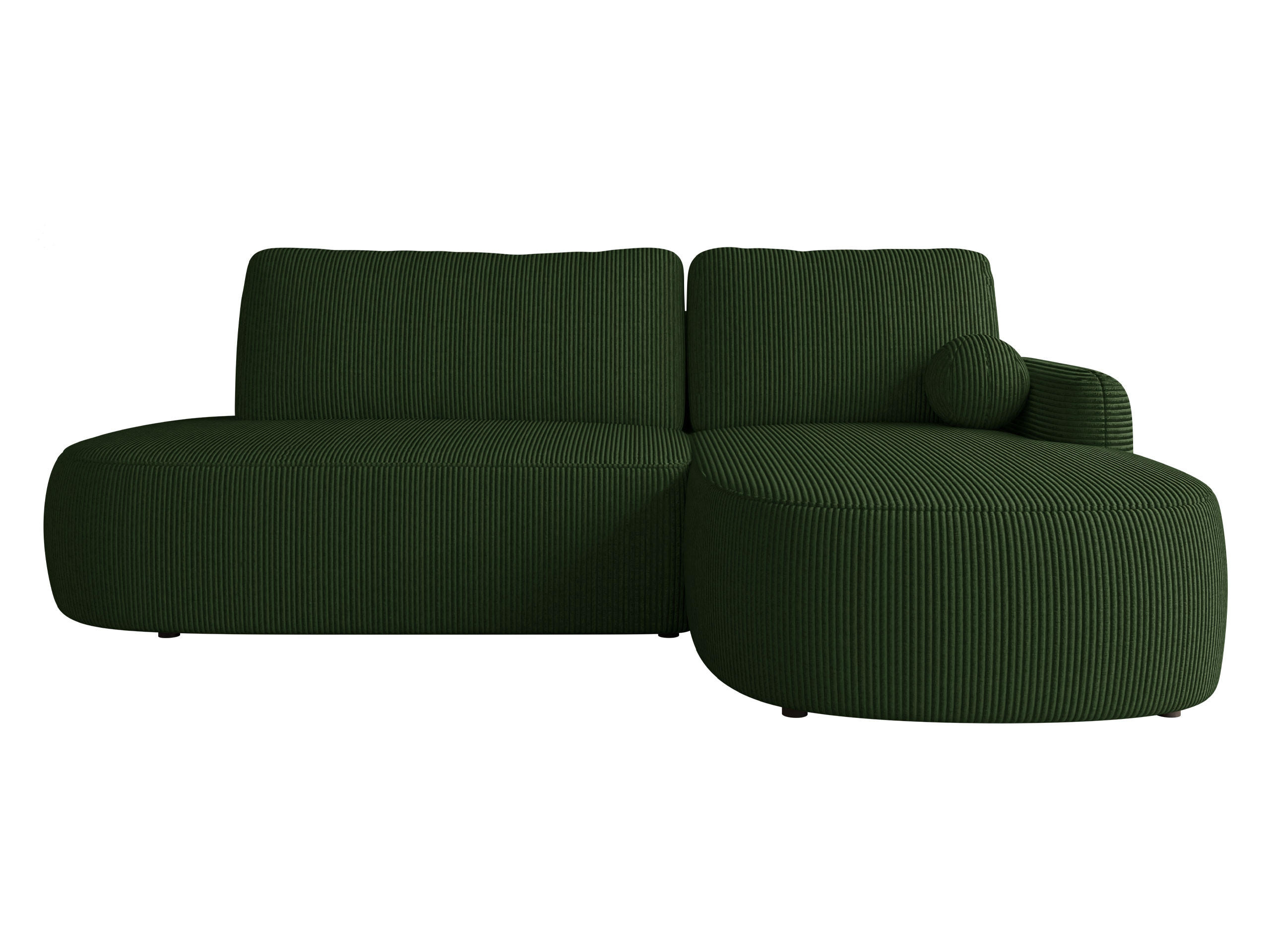 ECKSOFA Loridu O Cord, Seite: Rechts - Dunkelgrün/Schwarz, Holz/Kunststoff (274/174cm) - MIRJAN24