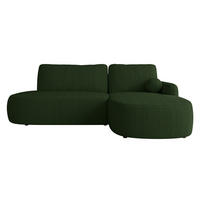 ECKSOFA Loridu O Cord, Seite: Rechts - Dunkelgrün/Schwarz, Holz/Kunststoff (274/174cm) - MIRJAN24