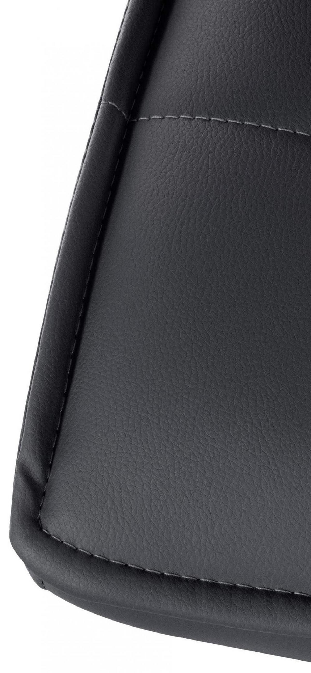 BARHOCKER Lederlook Schwarz - Chromfarben/Schwarz, Textil/Metall (45/112/54cm) - CLP
