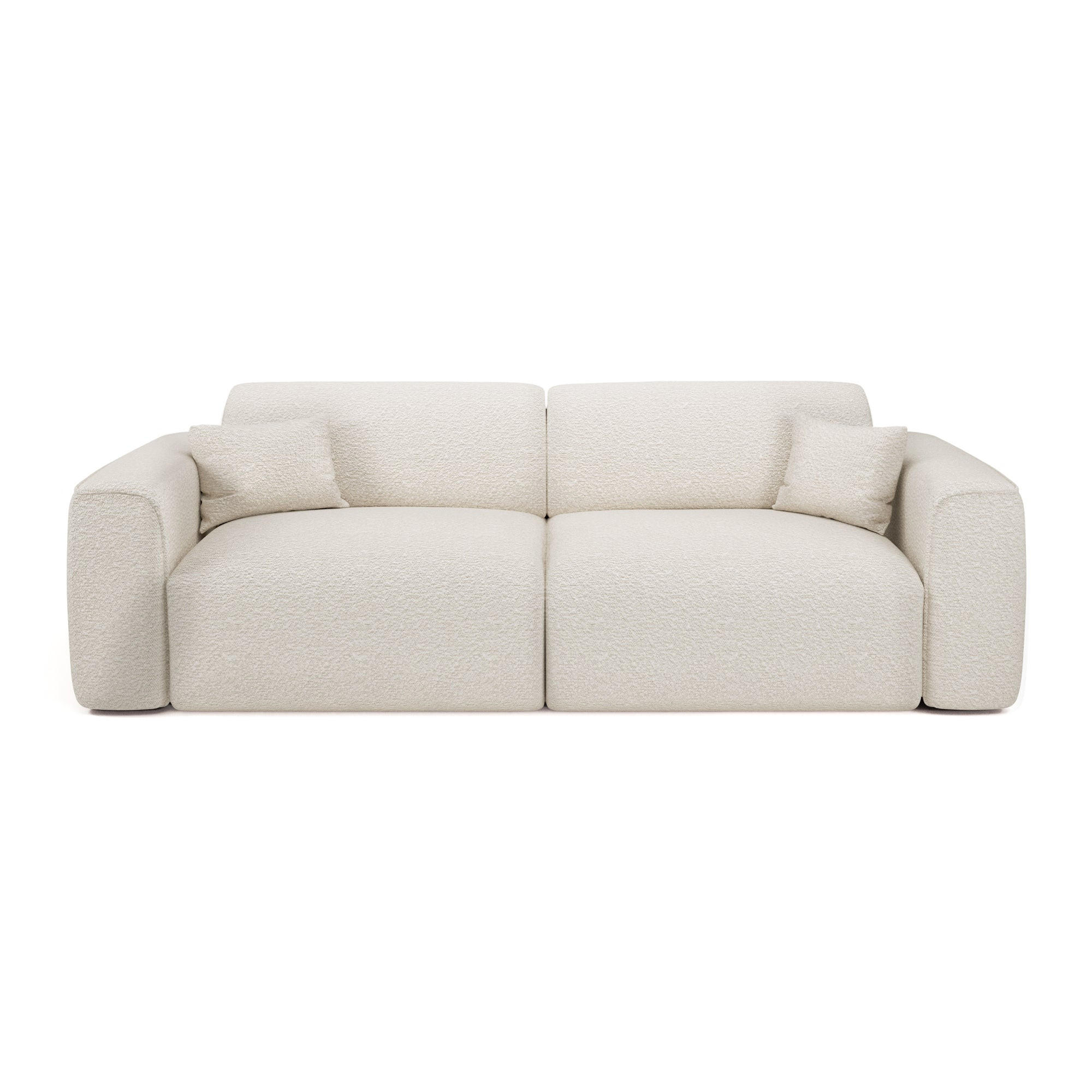 SCHLAFSOFA GERADE Bouclé-Stoff Creme 240cm - Creme, Textil (240/73/97cm) - Sia Home
