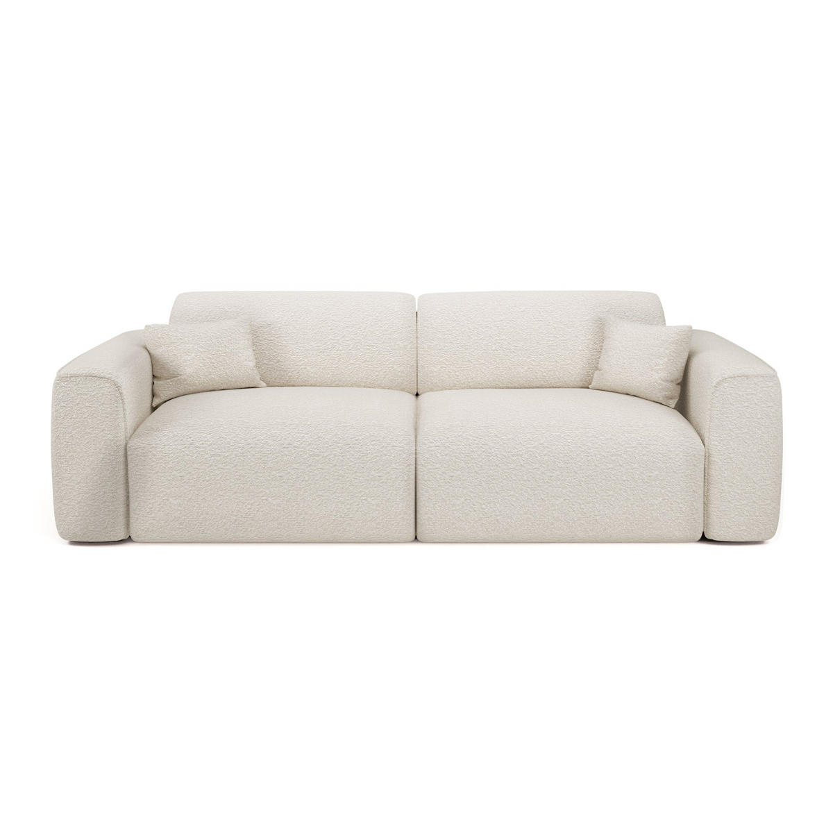 SCHLAFSOFA GERADE Bouclé-Stoff Creme 240cm - Creme, Textil (240/73/97cm) - Sia Home