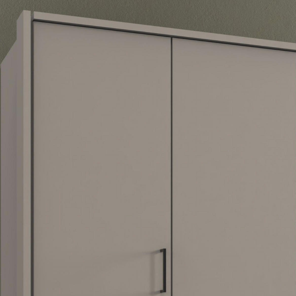 DREHTÜRENSCHRANK Kleiderschrank 313 cm mit Schubkästen & Passepartout & 3 Spiegeltüren, Sand Grau mit Absetzungen in Grafit, Griffe schwarz / 22585 - Sandfarben/Graphitfarben, Holzwerkstoff/Kunststoff (313/210/58cm) - luma-home