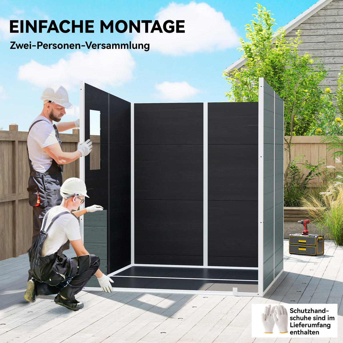 GERÄTESCHUPPEN Kunststoff-Aluminium Grau - Grau, Kunststoff (182/196/182cm) - Outsunny