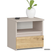 NACHTTISCH CL1 Kaschmir 40 cm 1 Schublade Front Artisan-Eiche matt 1 Einlegeboden B40xH40xT35 cm - Beige/Braun, Holzwerkstoff (40/40/35cm) - Akord