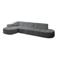 ECKSOFA Ottomane Links LIVO-L2 - 337x173x79,5 cm Dunkelgrau - Dunkelgrau, Holzwerkstoff/Textil (337/173cm) - ALTDECOR