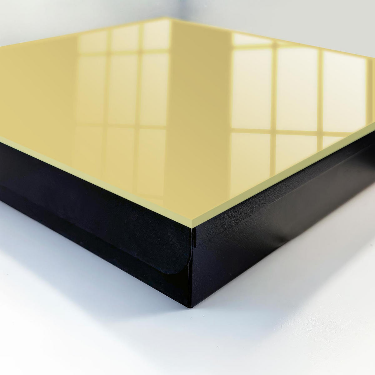 SCHLÜSSELBOX Schwarz 30x30 cm- Türöffnung nach rechts - Pastellgelb - Gelb, Metall (30/30/5cm) - TULUP