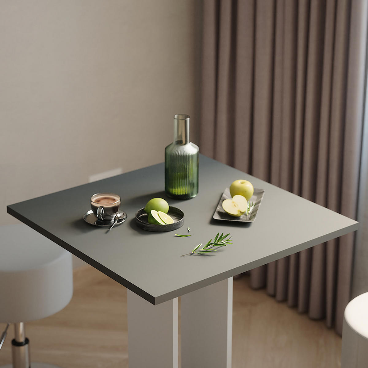 JÍDELNÍ STŮL SESTAVA Repose Bílá/antracitová - bílá, kompozitní dřevo (65/78/65cm) - Vicco