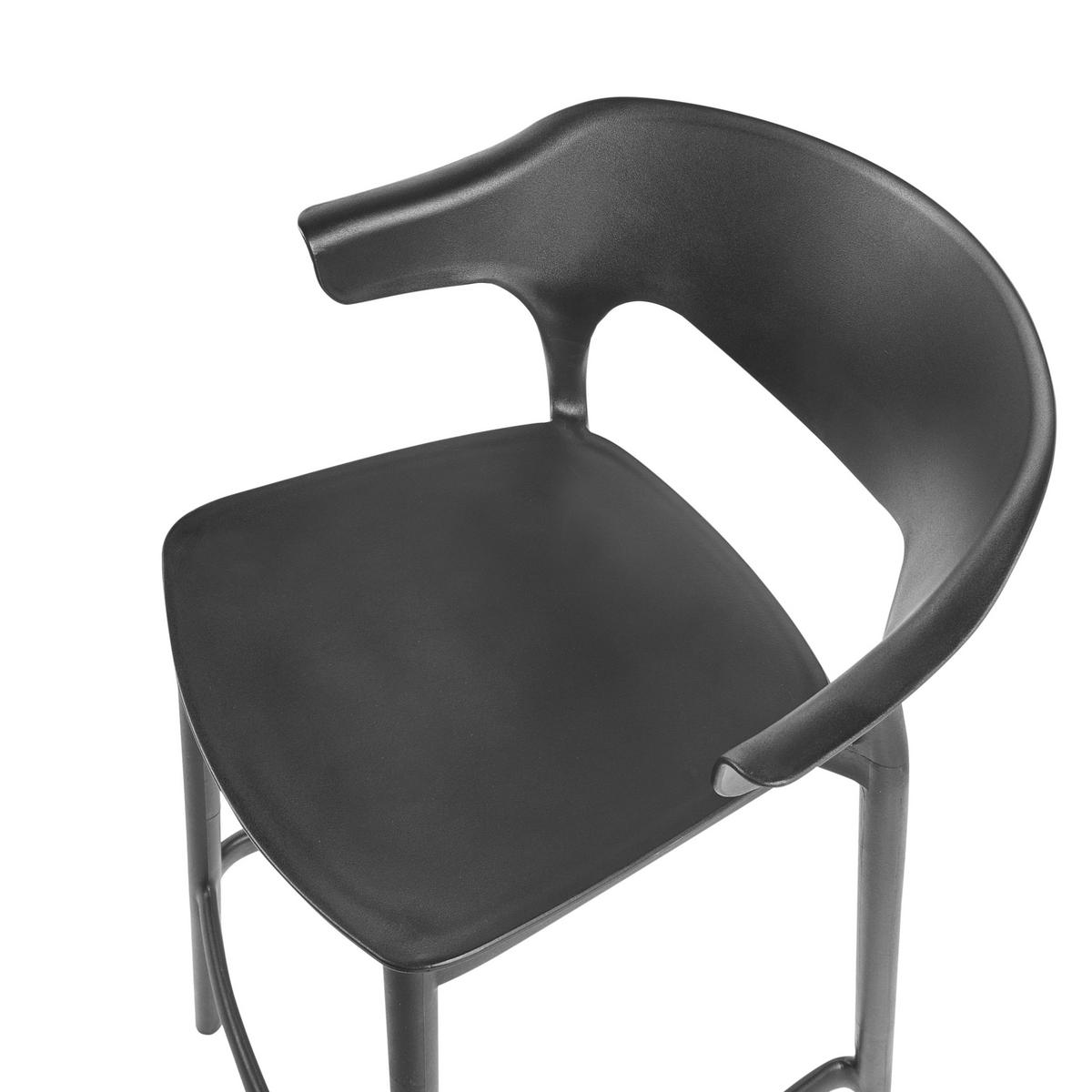 GARTEN-BARHOCKER 2er-Set Schwarz Gubbio - Schwarz, Kunststoff (48/100/48cm) - Beliani