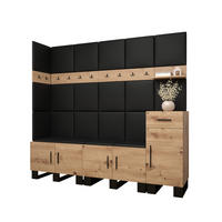 GARDEROBEN-SET 196/210/45,6 - Schwarz/Eiche Artisan, Holz/Kunststoff (210/196/45.6cm) - Abiks Möbel