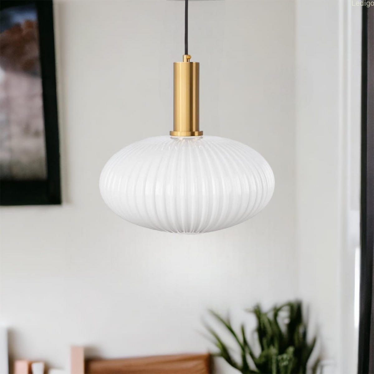PENDELLEUCHTE Paris - Goldfarben/Schwarz, Glas/Metall (30/30/117cm) - kiki design