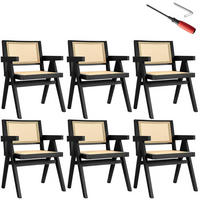 ARMLEHNSTUHL 6er Set Lissy,59 x 56,5 x 82,5 cm, Belastbarkeit 120 kg,schwarz - Schwarz, Holz (56.5/82.5/59.5cm) - tectake