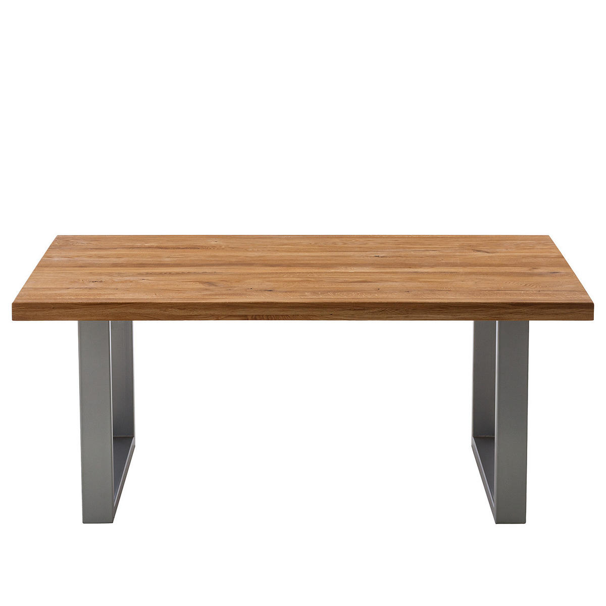 ESSTISCH - Eiche massiv - Braun, Holz/Metall (100/160/75cm) - home24