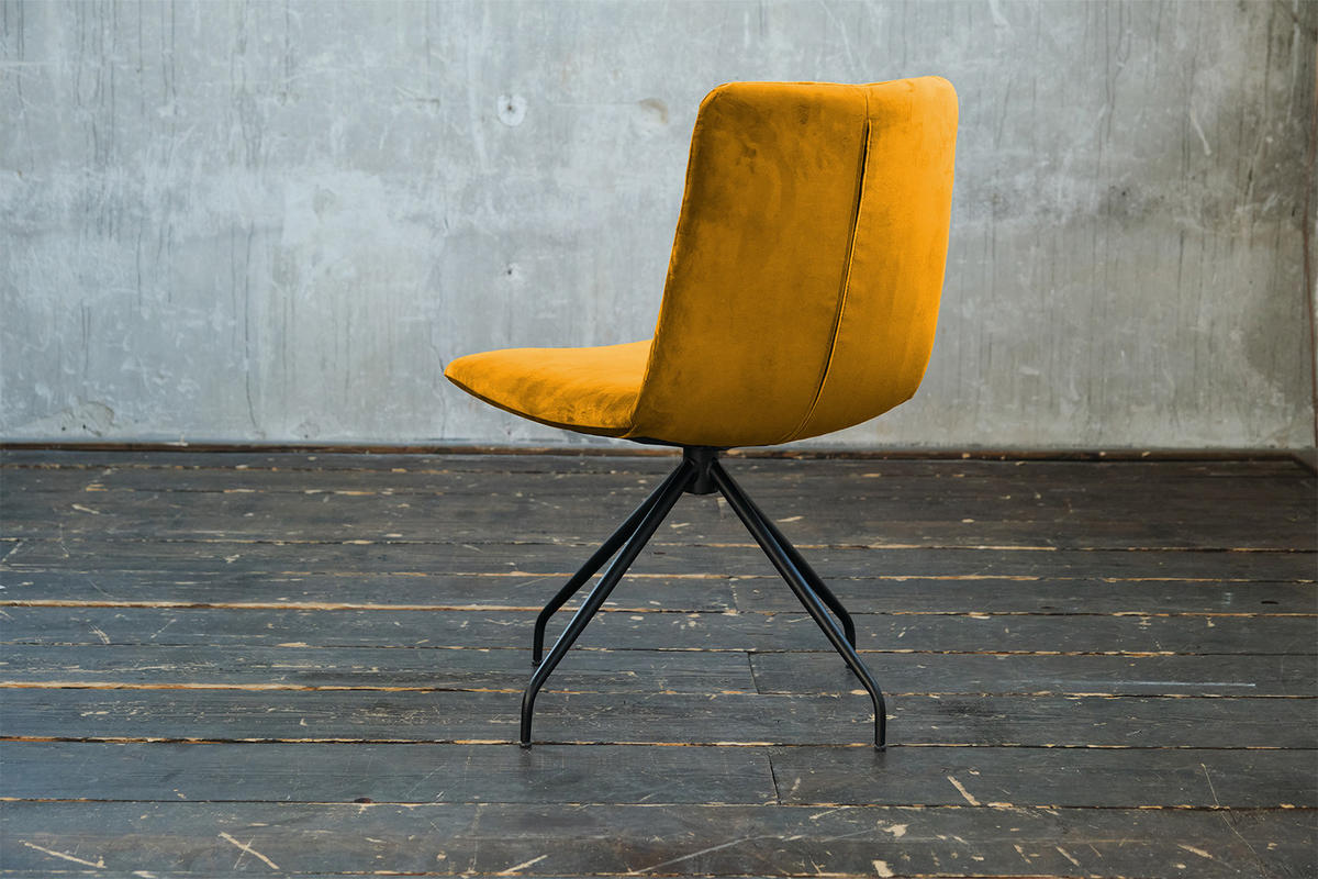 DREHSTUHL NEW CHARME Gelb Velvet (1er-Set) - Currygelb/Gelb, Textil (52/87/66cm) - KAWOLA