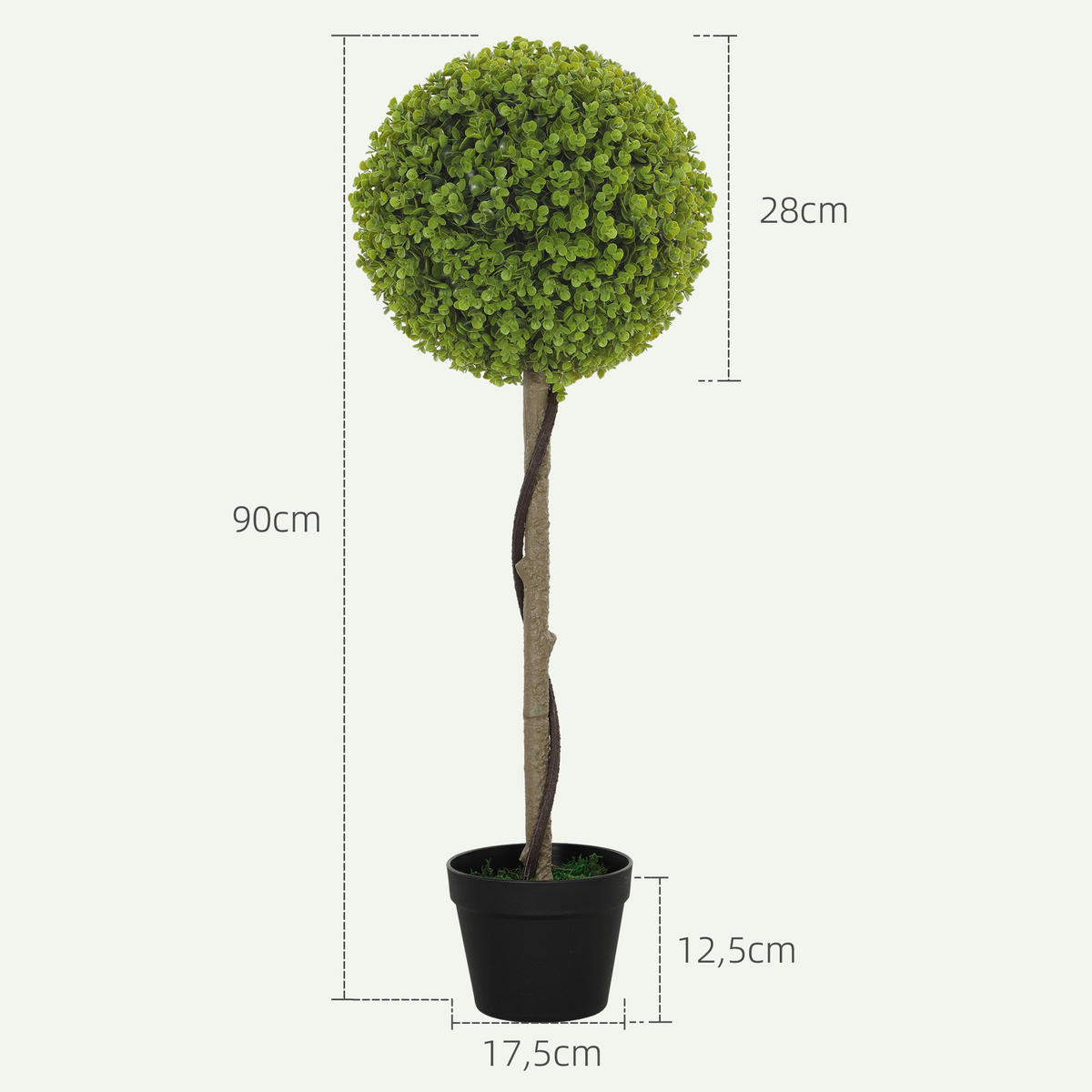 KÜNSTLICHER EUKALYPTUS 2er-Set, 90 cm Zimmerpflanze, Grün - Grün, Kunststoff (90cm) - HOMCOM