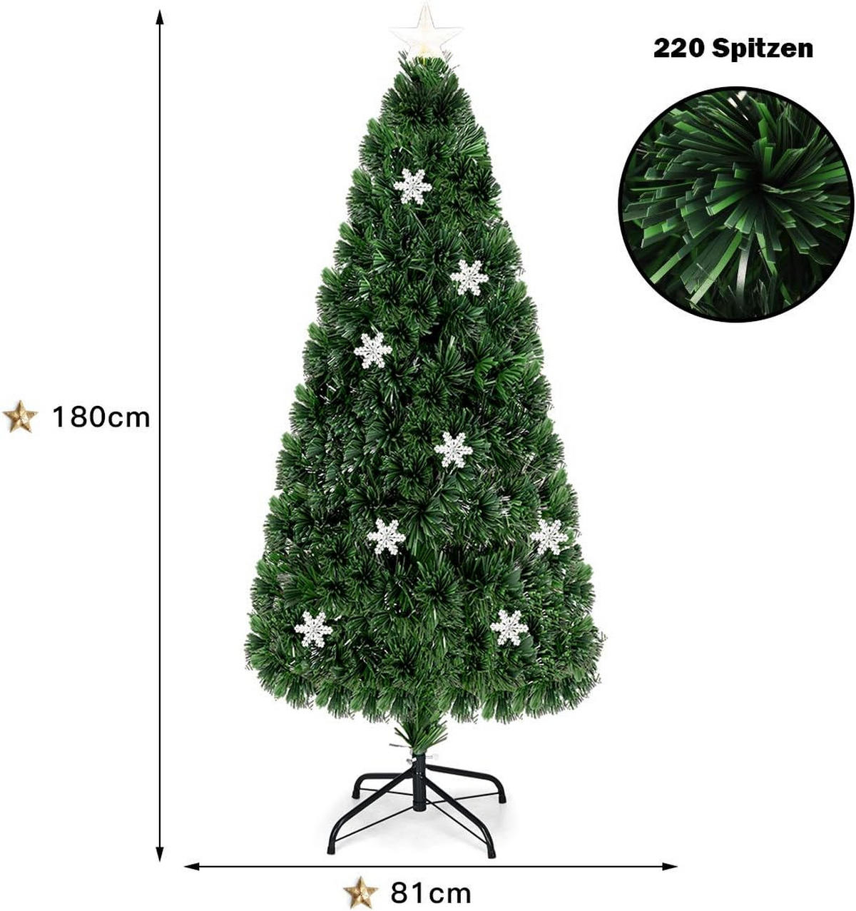 WEIHNACHTSBAUM Grün - Grün, Kunststoff (180cm) - COSTWAY
