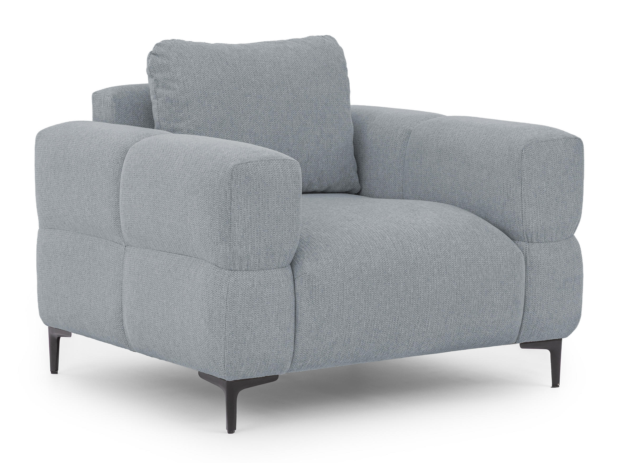 SESSEL Cardea in Bubble-Optik aus weichem Grau Strukturstoff mit hohem Sitzkomfort - Schwarz/Grau, Holz/Textil (102/80/97cm) - S-Style Möbel