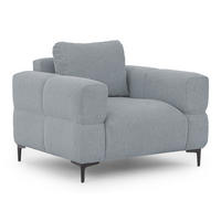 SESSEL Cardea in Bubble-Optik aus weichem Grau Strukturstoff mit hohem Sitzkomfort - Schwarz/Grau, Holz/Textil (102/80/97cm) - S-Style Möbel