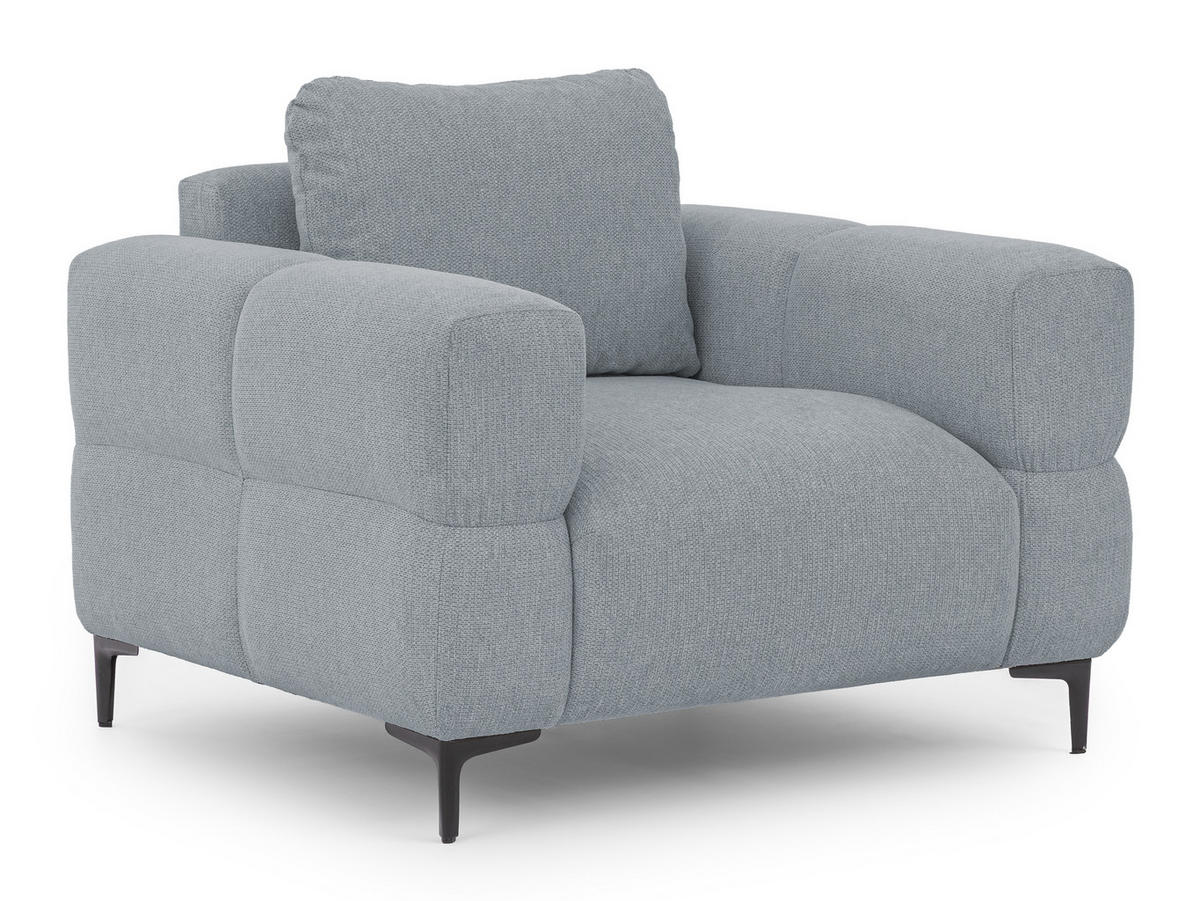 SESSEL Cardea in Bubble-Optik aus weichem Grau Strukturstoff mit hohem Sitzkomfort - Schwarz/Grau, Holz/Textil (102/80/97cm) - S-Style Möbel