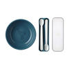 KINDERSCHALE MIT FÜTTERLÖFFEL Mio deep blue 3er Set - Dunkelblau, Kunststoff (12.7/4.5/12.7cm) - Mepal