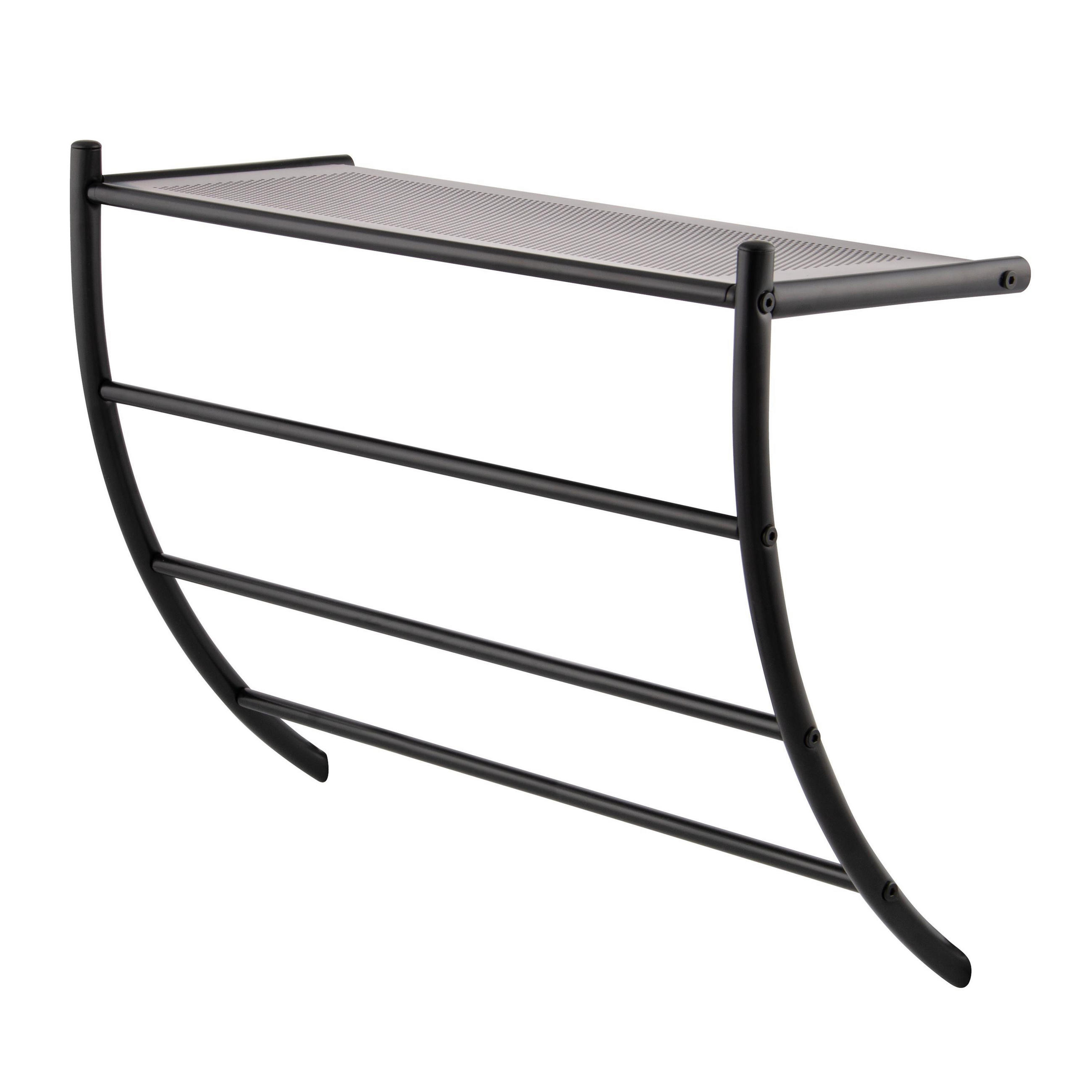 HANDTUCHHALTER, schwarz, Stahl - Schwarz, Metall (56/43.5/20.5cm) - bremermann