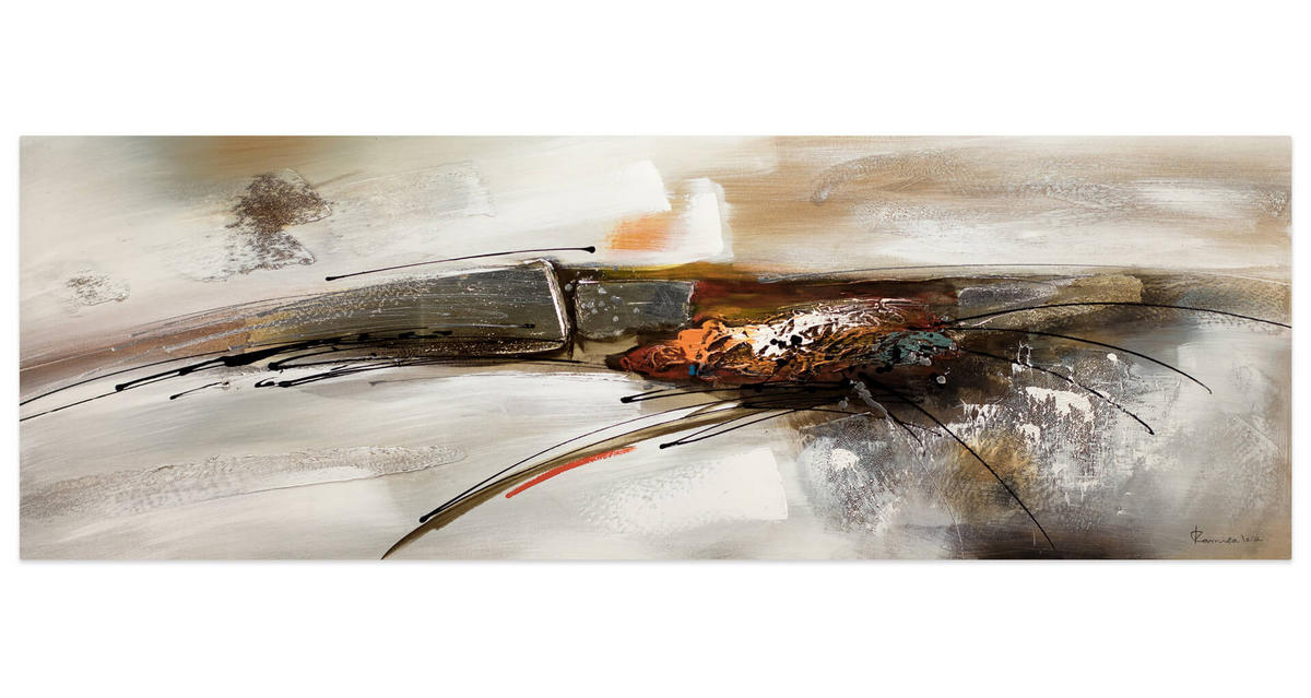 ÖLGEMÄLDE 150/50 cm - Weiß, Holz/Textil (150/50cm) - KUNSTLOFT
