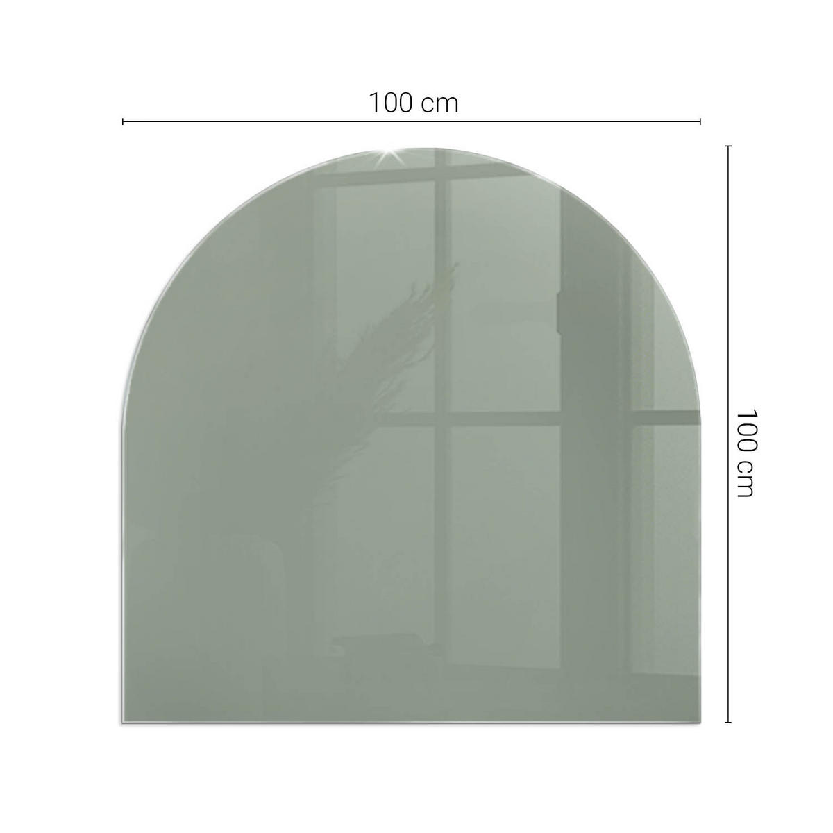 GLASPLATTE für Kamin 100x100 cm Grün - Grün, Glas (100/100/0.4cm) - ArtPrintCave