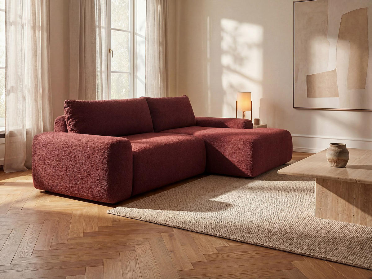 SCHLAFSOFA - 4 Personen - Stoff - Bordeaux - - Bordeaux, Textil (264/87/162cm) - Vente-Unique