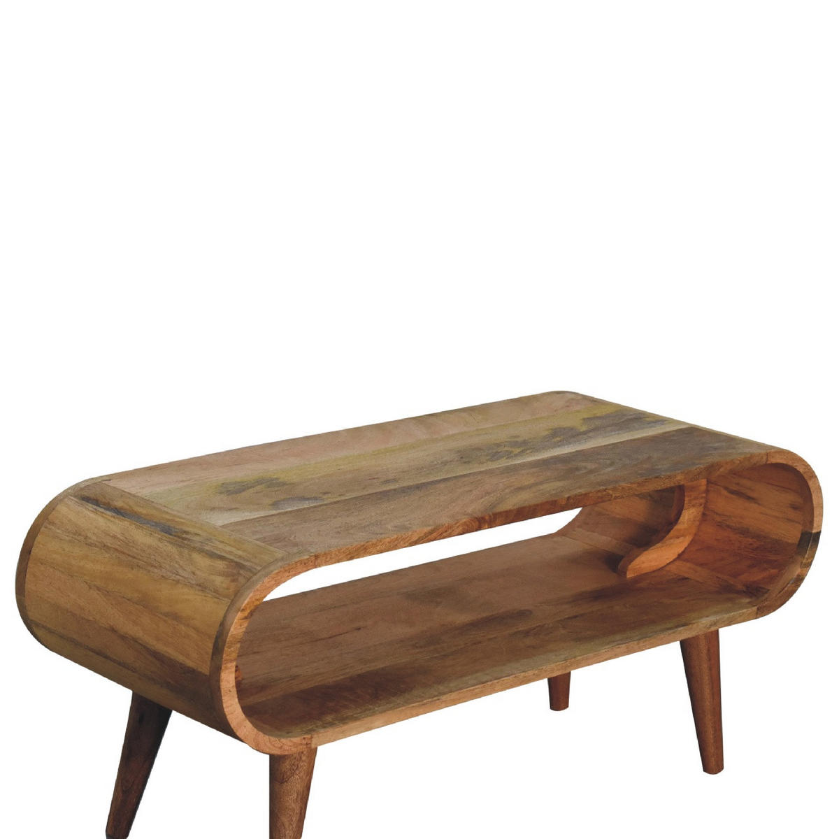 COUCHTISCH aus Massivholz im Eichenholz-Finish - Eichefarben/Messingfarben, Holz/Metall (35/90/40cm) - Artisan Furniture