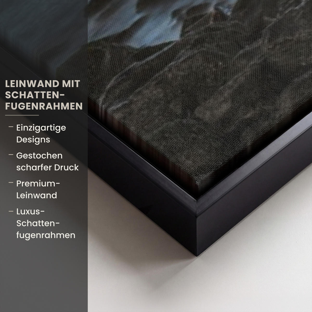 LEINWAND Bilder mit Rahmen - New York - Skyline - Stadt - Blau - 140x90 - Blaugrau, Textil (140/90cm) - MuchoWow