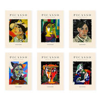 POSTER Set Mit 6 Illustrationen Von Pablo Picasso Dunkel A3 Rahmenlos - Klar, Papier (29/3cm) - Nacnic