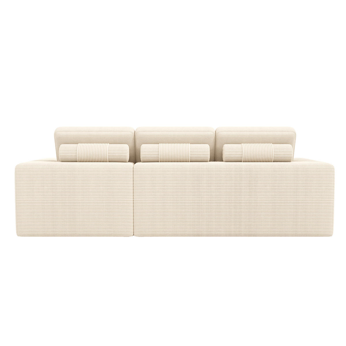 ECKSOFA mit rahmenloser Konstruktion und Cordstoff - Beige, Textil (253/161cm) - EVRYAE