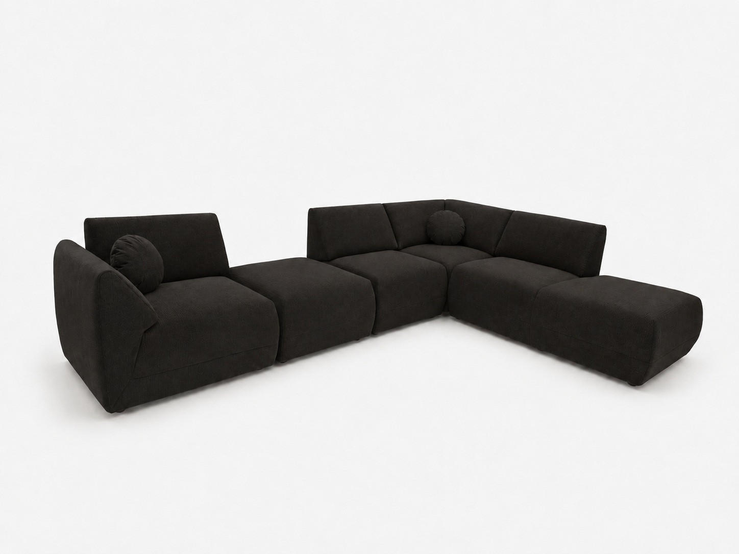 ECKSOFA Cordoba Modulares Rechts Graphitfarbe - Graphitfarben, Textil (352/244cm) - KS Home Concept