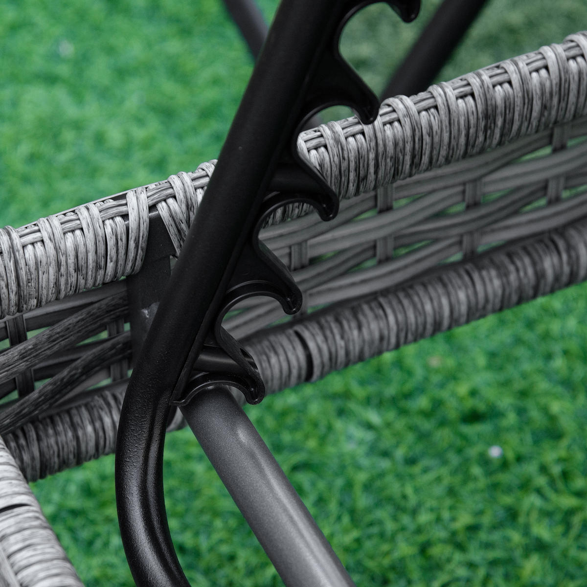 SONNENLIEGE Polyrattan, Grau - Grau, Metall (72/52.5/192cm) - Outsunny