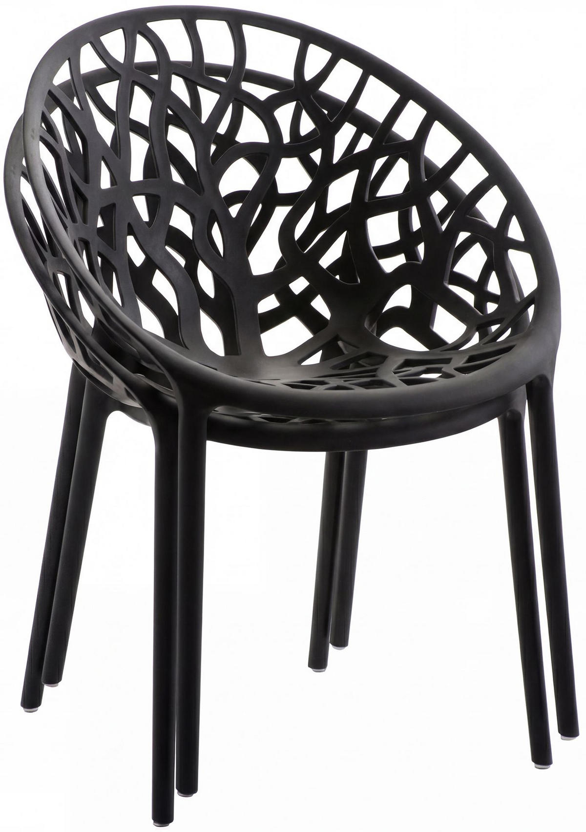 GARTENMÖBEL-SET Sofia 2 Stühle 180x180x80cm Kunststoff Schwarz Balkonset - Schwarz, Kunststoff - DELUKE
