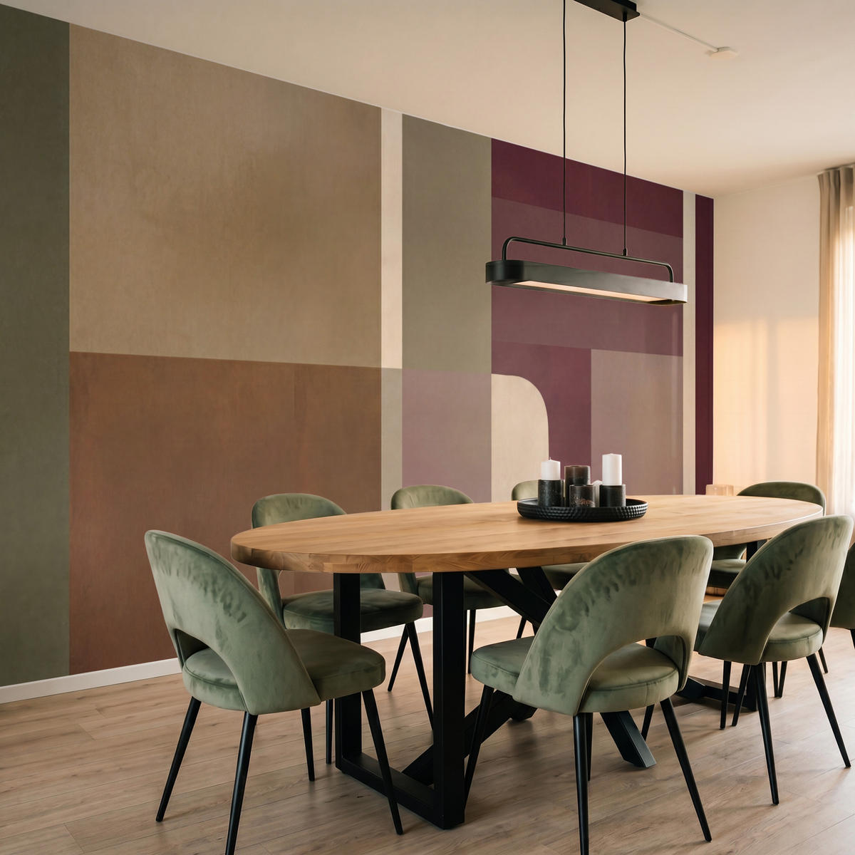 TAPETE - Unis - Abstrakt - Bordeaux - Linien - 400x220 cm - Multicolor, Papier (400/220cm) - OnlyWow