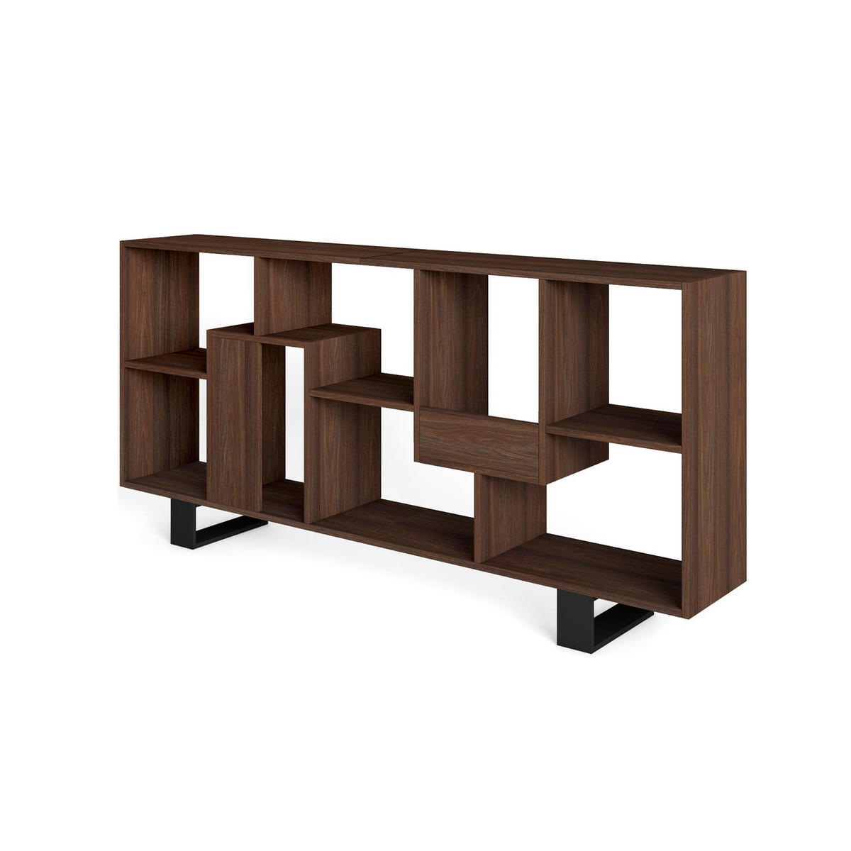 REGAL Bibliothek, Eiche dunkel, 67/31/174cm - Dunkelbraun, Holzwerkstoff (67/174/31cm) - Skraut Home