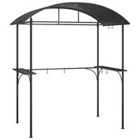 GRILLPAVILLON mit Seitenregalen, 220/115/230 cm, aus Stahl, Anthrazit - Anthrazit, Metall (220/230/115cm) - vidaXL